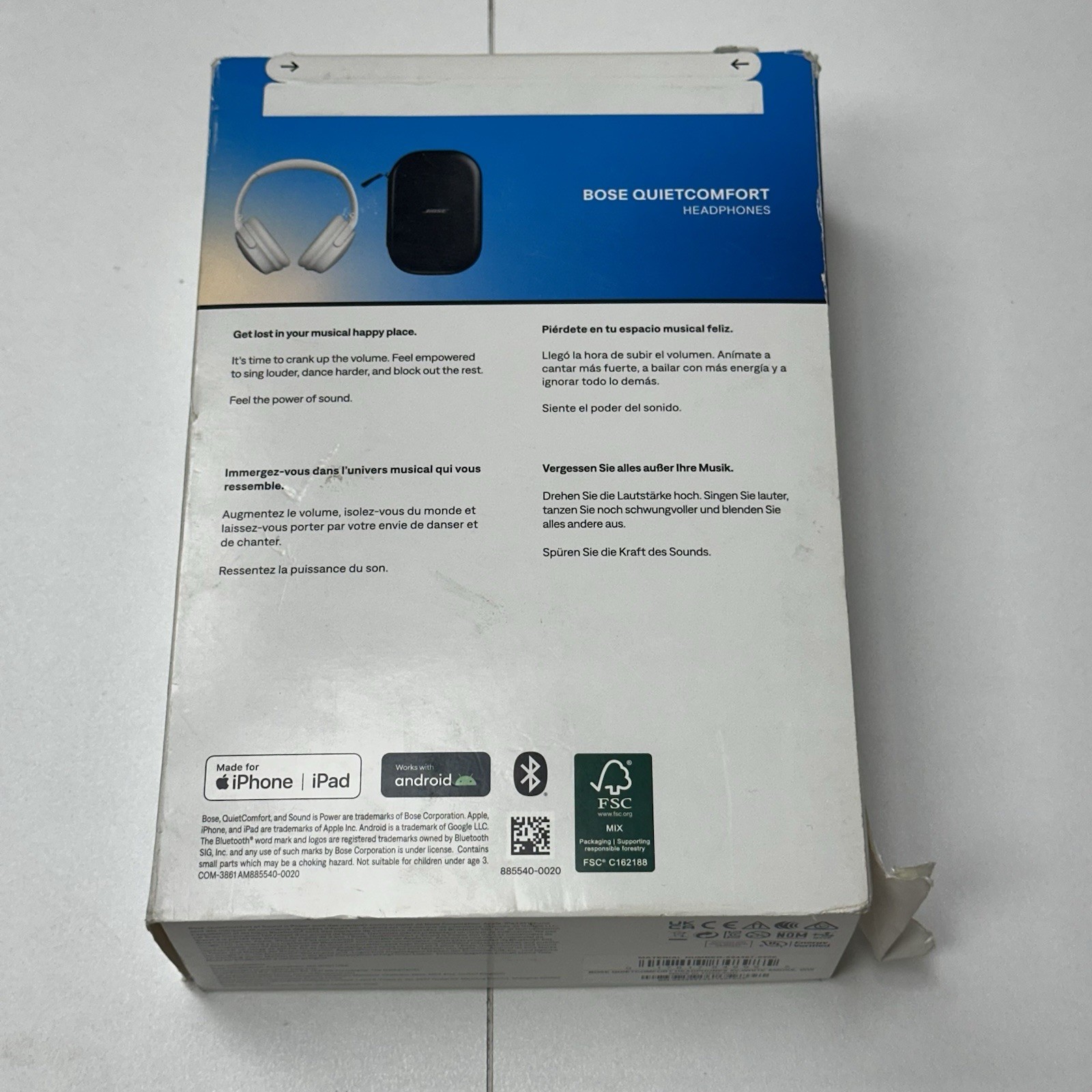 BOSE QuietComfort Headphones Noise Canceling White Smoke – New