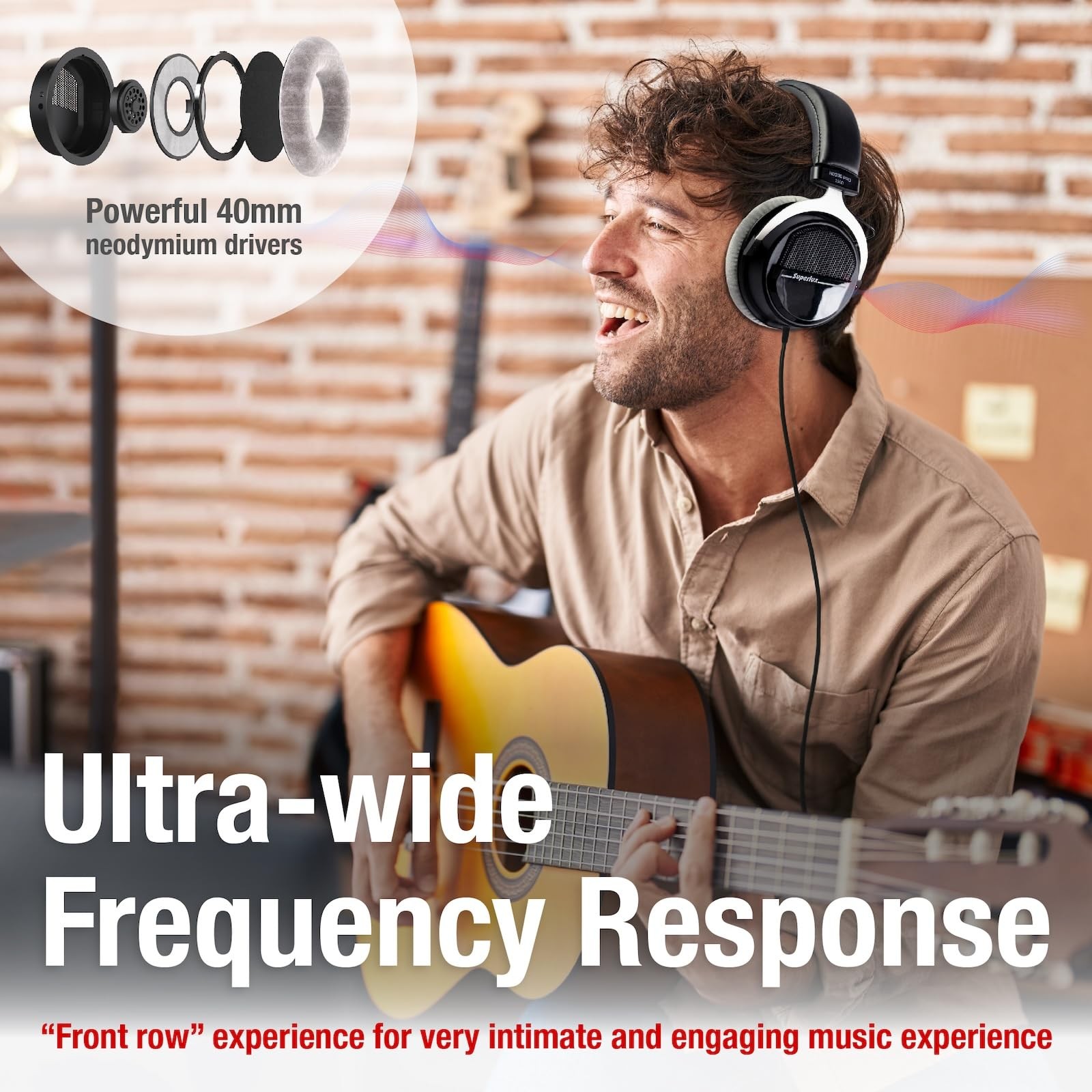 Superlux HD 330PRO,150 ohms, Over-Ear Headphones, Professional Semi-Open Wire…