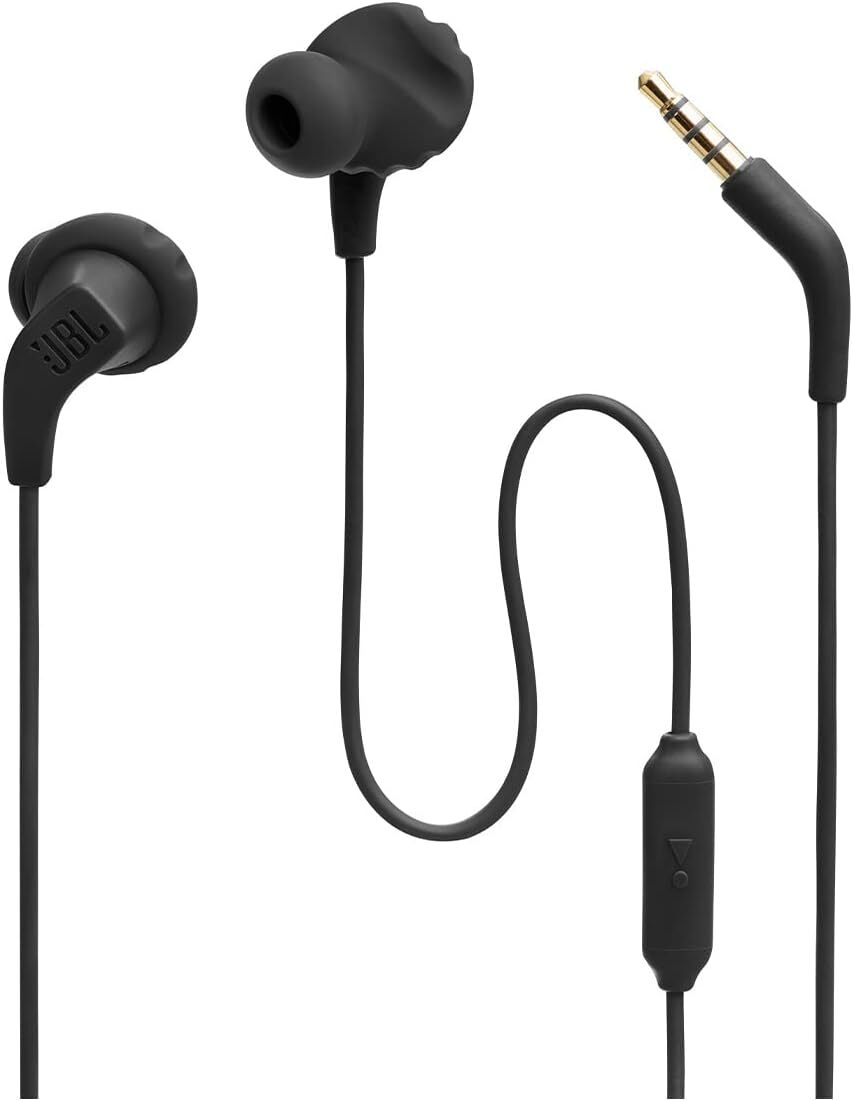 JBL Endurance Run 2 Wired – Waterproof Sport In-Ear Headphones (Black)