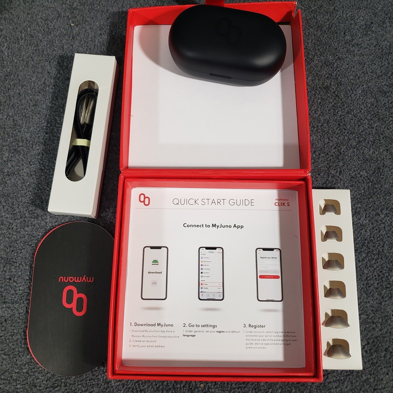 Mymanu CLIK S Translation Earbuds Unisex OS Black Wireless Bluetooth MyJuno App