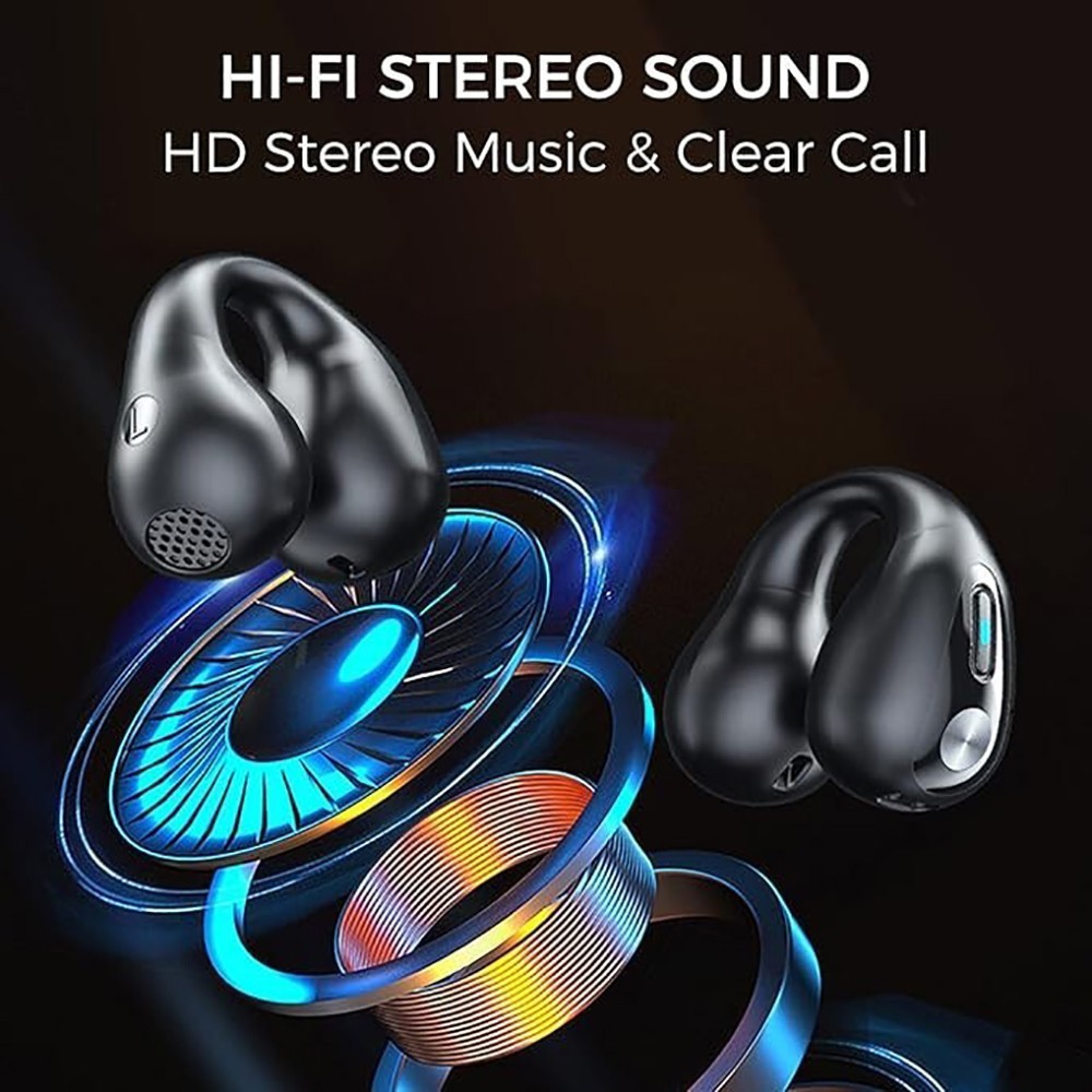 Secure Ear Hook Sports Earbuds Bluetooth 5.3 – IPX5 Waterproof, LED Display Case