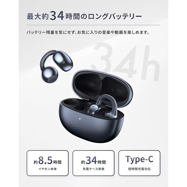 REGZA True Wireless Earphones Open-Ear Ear Cuff Bluetooth Indigo RB-A1S (ID)