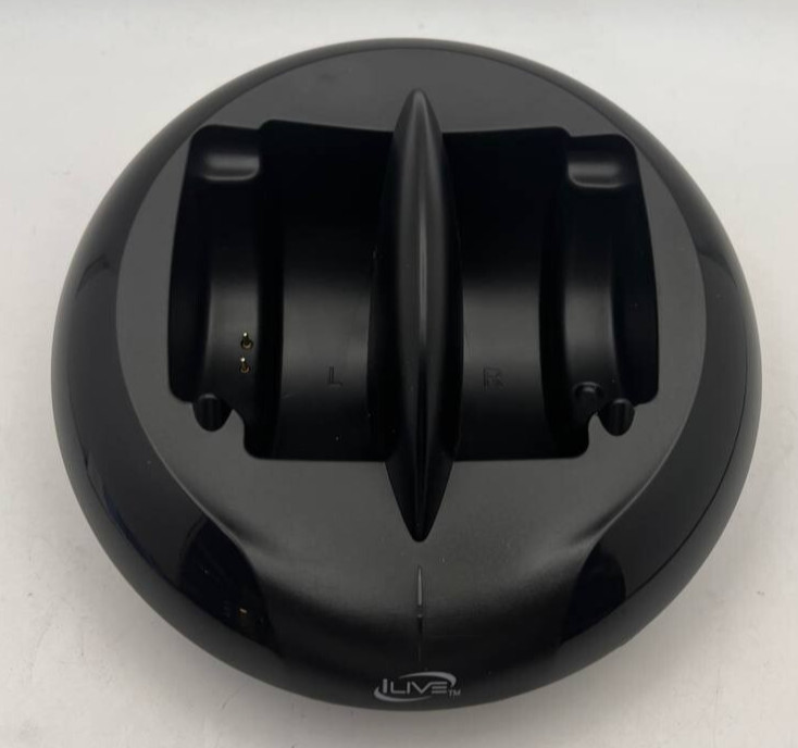 iLive RF Wireless Over Ear Headphones 2.4GHz HD Audio Charging Dock READ As Is
