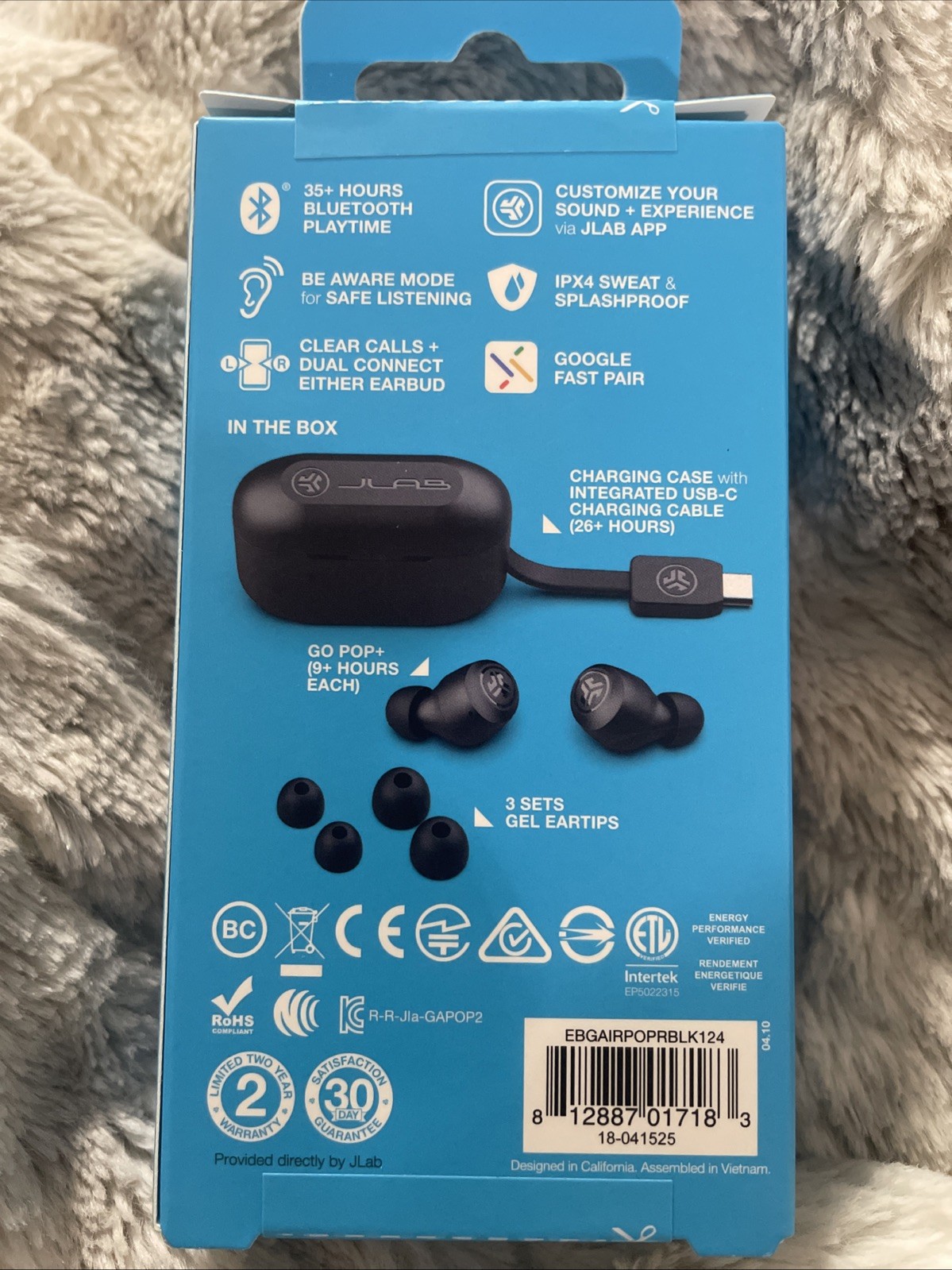 JLab – GO Air POP True Wireless In-Ear Headphones – Black