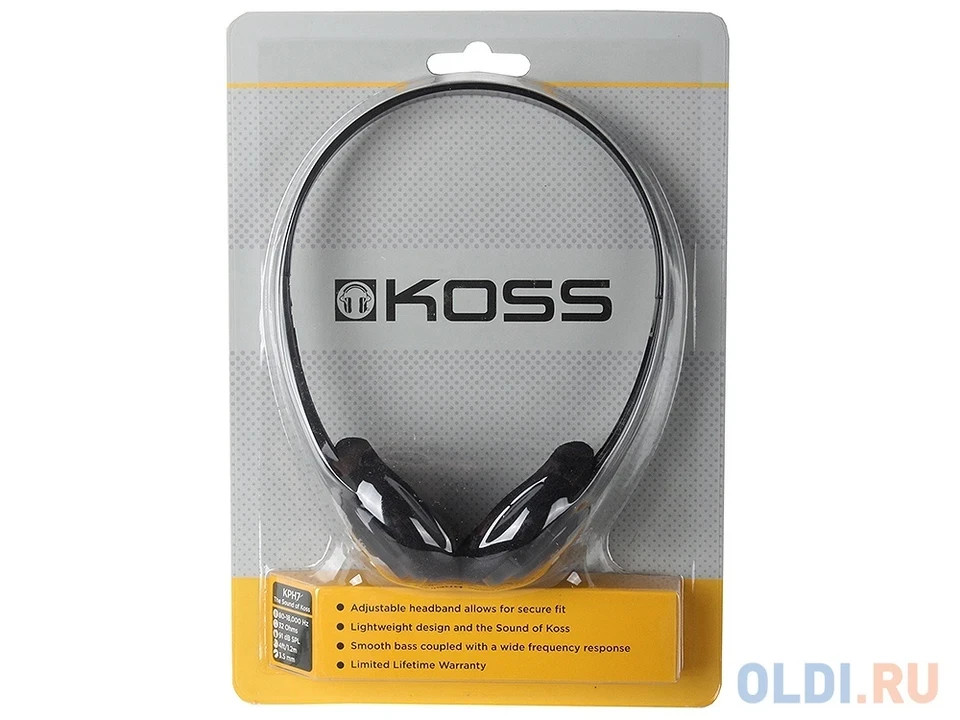 Koss KPH7 Lightweight On Ear Portable Headphones with Adjustable Headband