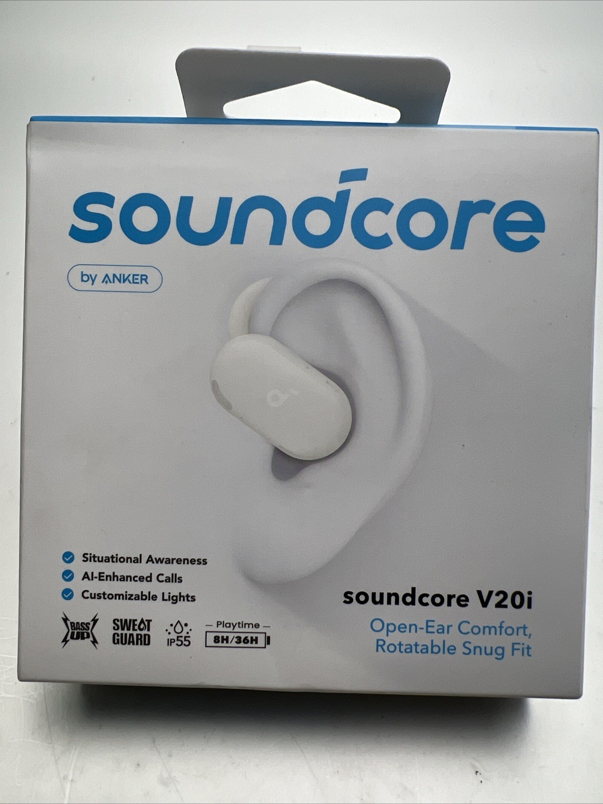 Soundcore V20i by Anker Open-Ear Headphones Adjustable Ear Hooks Ultra-Comfort