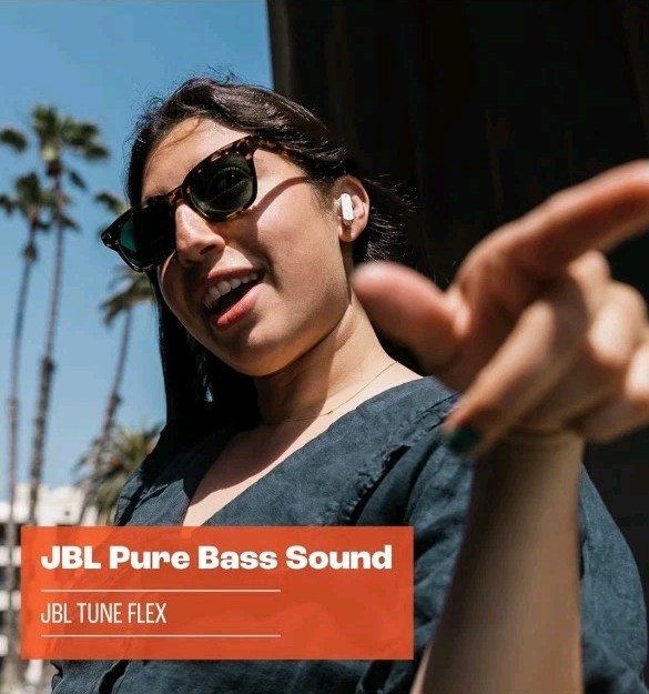 JBL Tune Flex – True Wireless Noise Cancelling Earbuds (Blue), Small