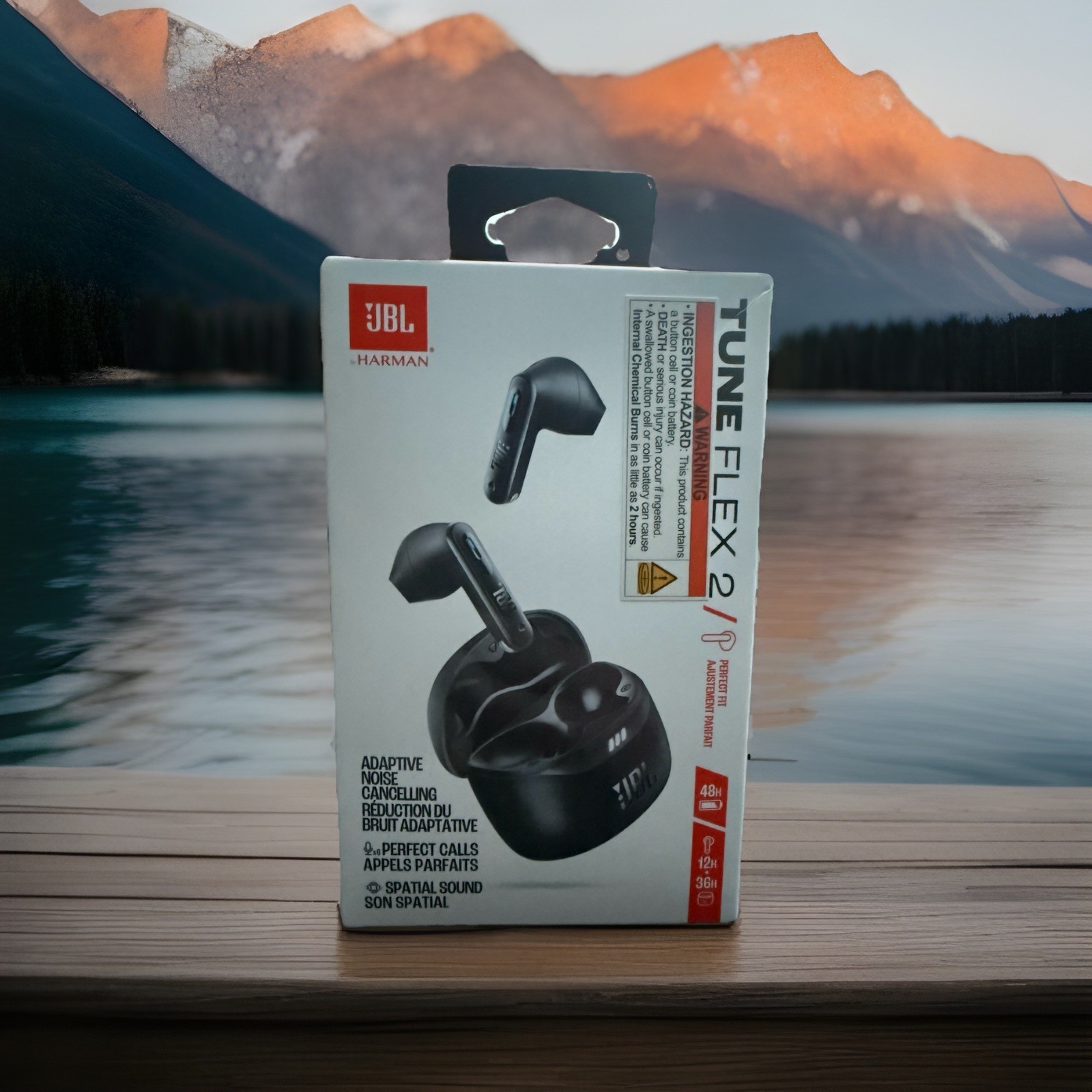 New JBL Tune Flex – Active Noise Cancelling Earbuds (Black) SEALED IN BOX