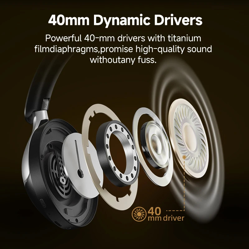 QCY H3 Pro Over-Ear Headphones 50dB ANC LDAC Hi-Res Audio Bluetooth 5.4 55H