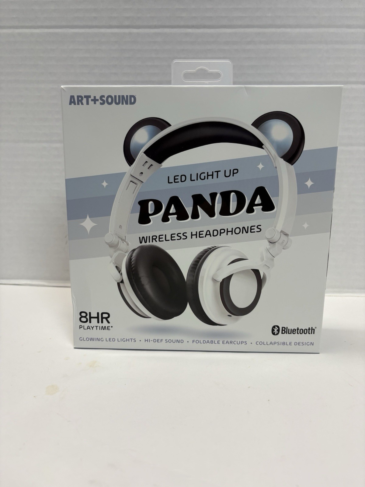 Art+Sound Panda LED Light Up Wireless Headphones Microphone Bluetooth NEW