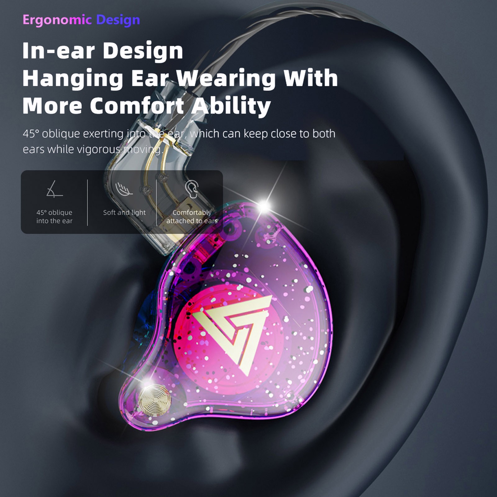 QKZ AK6 Pro 3.5mm Wired Headphones Dynamic Earphone Detachable Headphone CXAJ