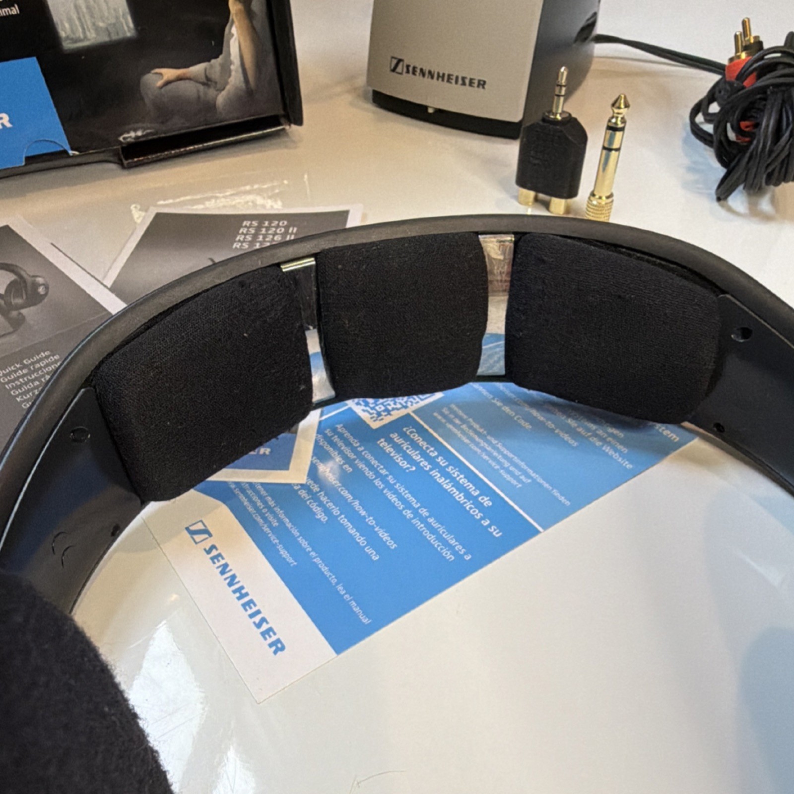 Sennheiser RS120 Wireless Headphones w/ Base Dock Untested Parts/Repair