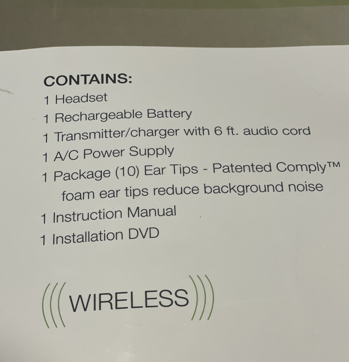 TV Ears Noise Reduction TV Headset Wireless Rechargeable Battery 427882 Sealed