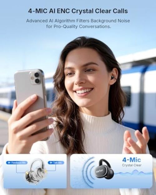 Clip 2 Open Ear Earbuds, Clip On Headphones, LDAC, Hi-Res Audio, 12mm