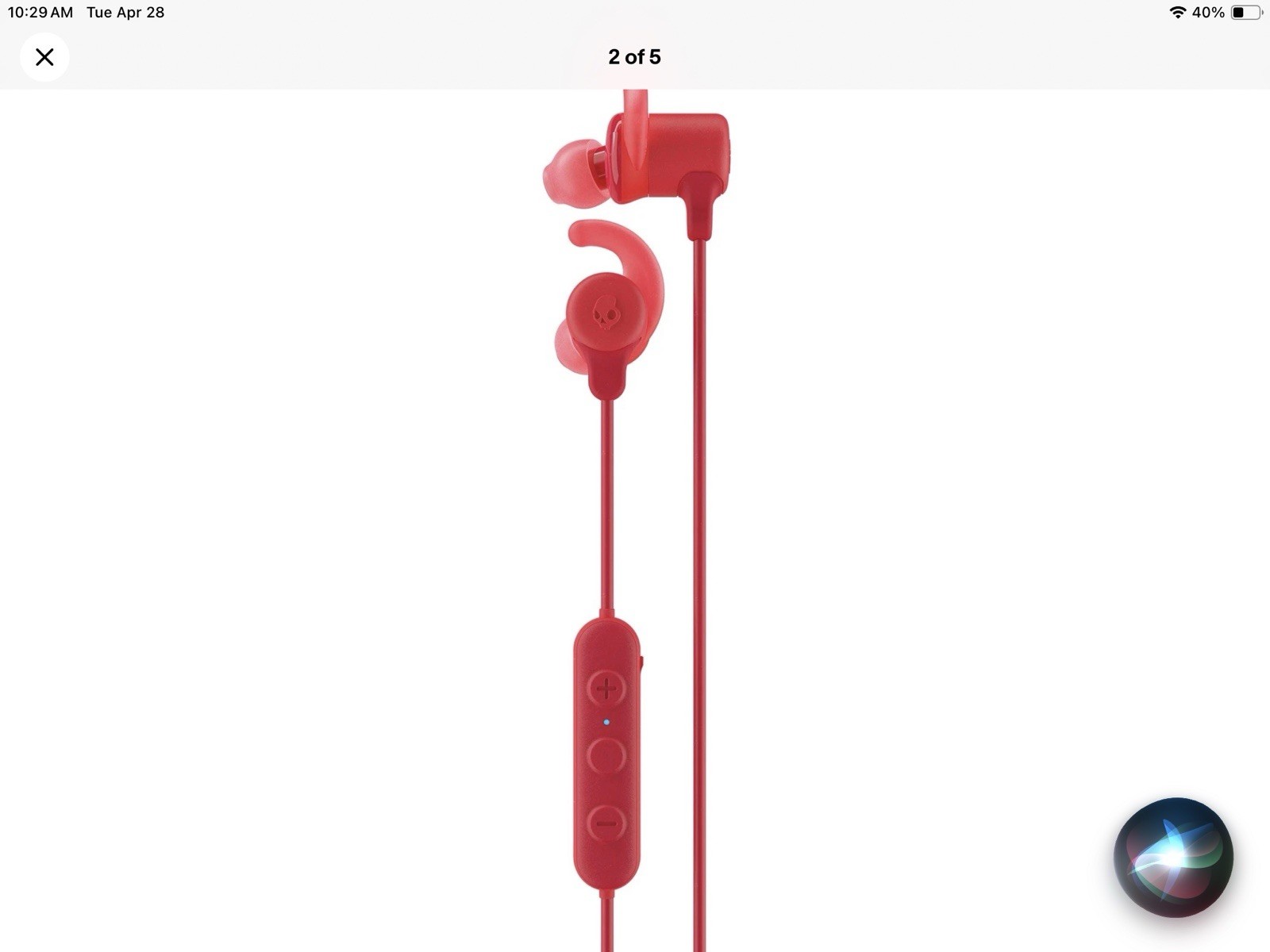 Skullcandy Jib+ Wireless Active Sport Earbuds Bluetooth Microphone IPX4 Red