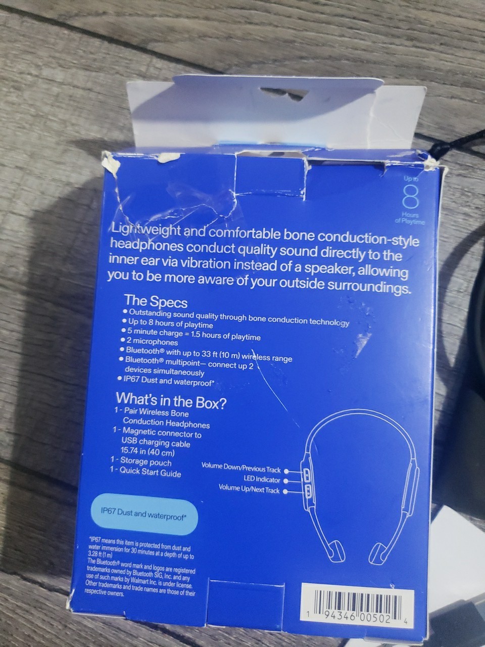 Onn Wireless Bone Conduction Headphones, 100094794, Tested Working