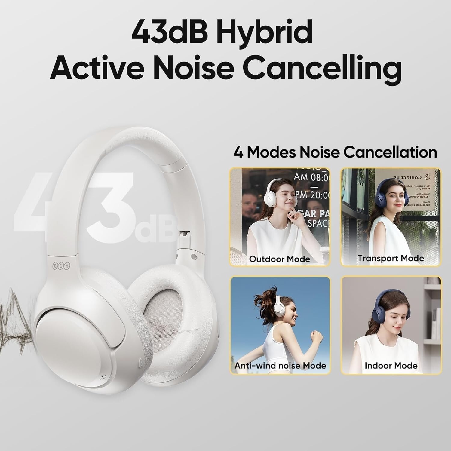 QCY H3 ANC Wireless Headphones over ear Noise Cancellation Bluetooth 5.4 headset