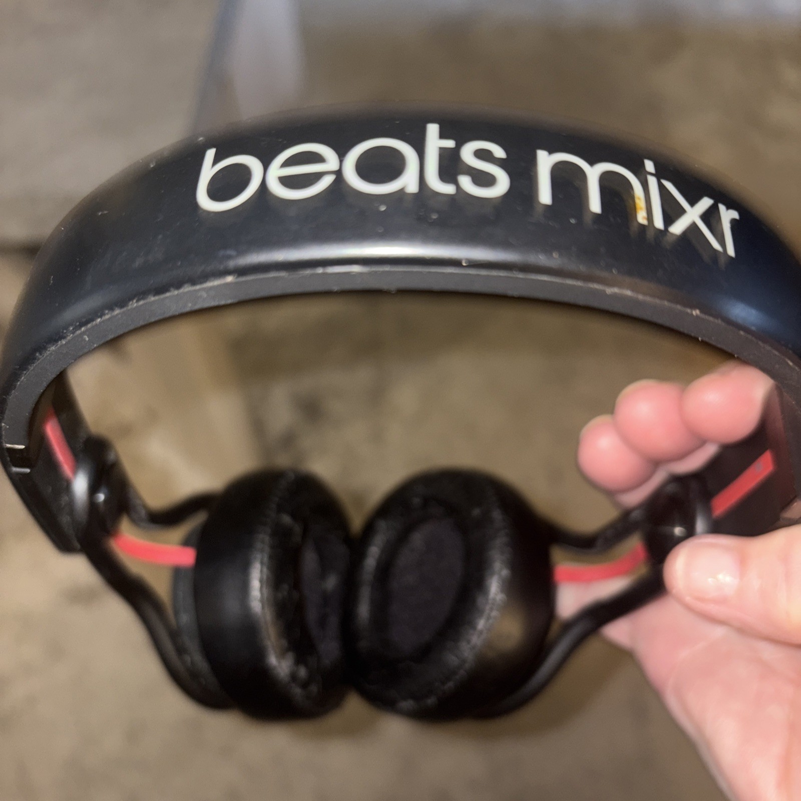 Beats Mixr by Dr. Dre Monster Ed Headphone Black/Red Tested No Original Cord G6