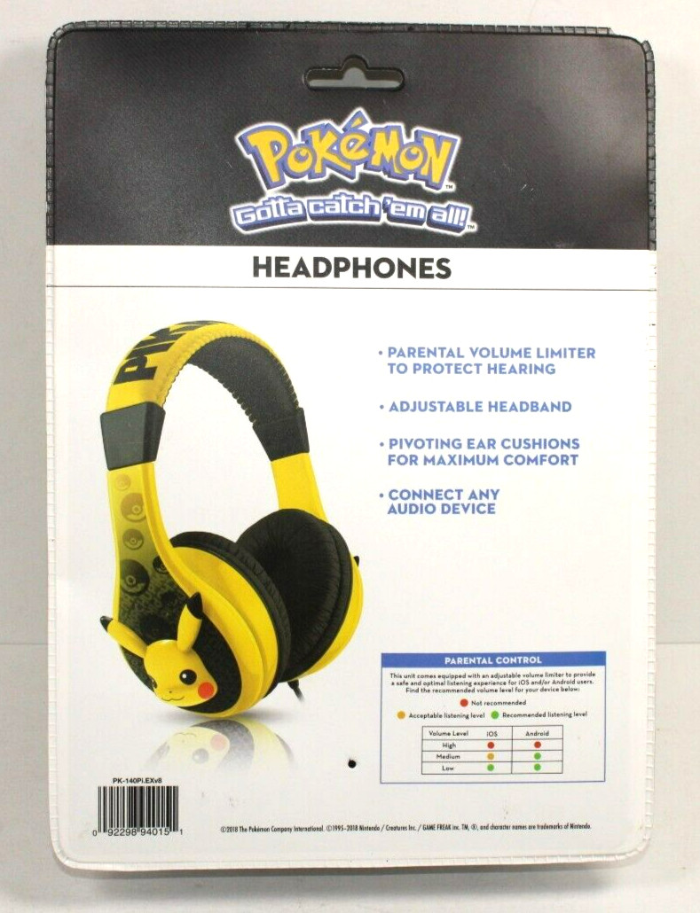 Pokemon Pikachu Kids Headphones – New – US Seller