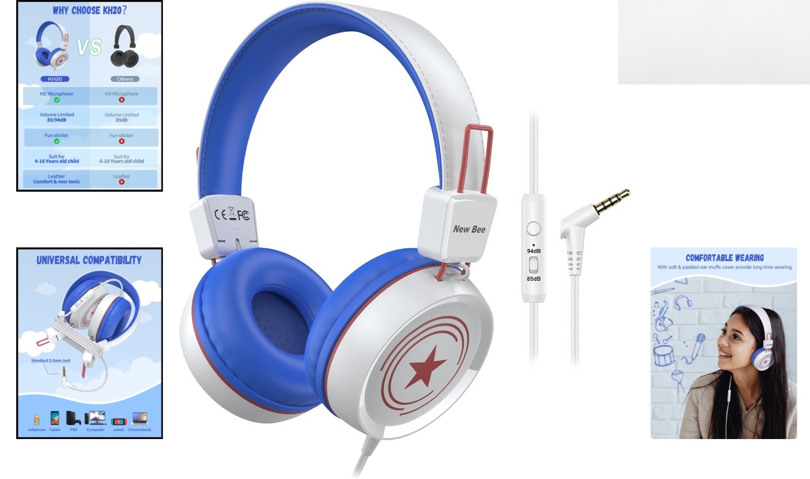 Comfortable Kids Headphones with Sound Isolation & Built-in Mic – Travel Ready