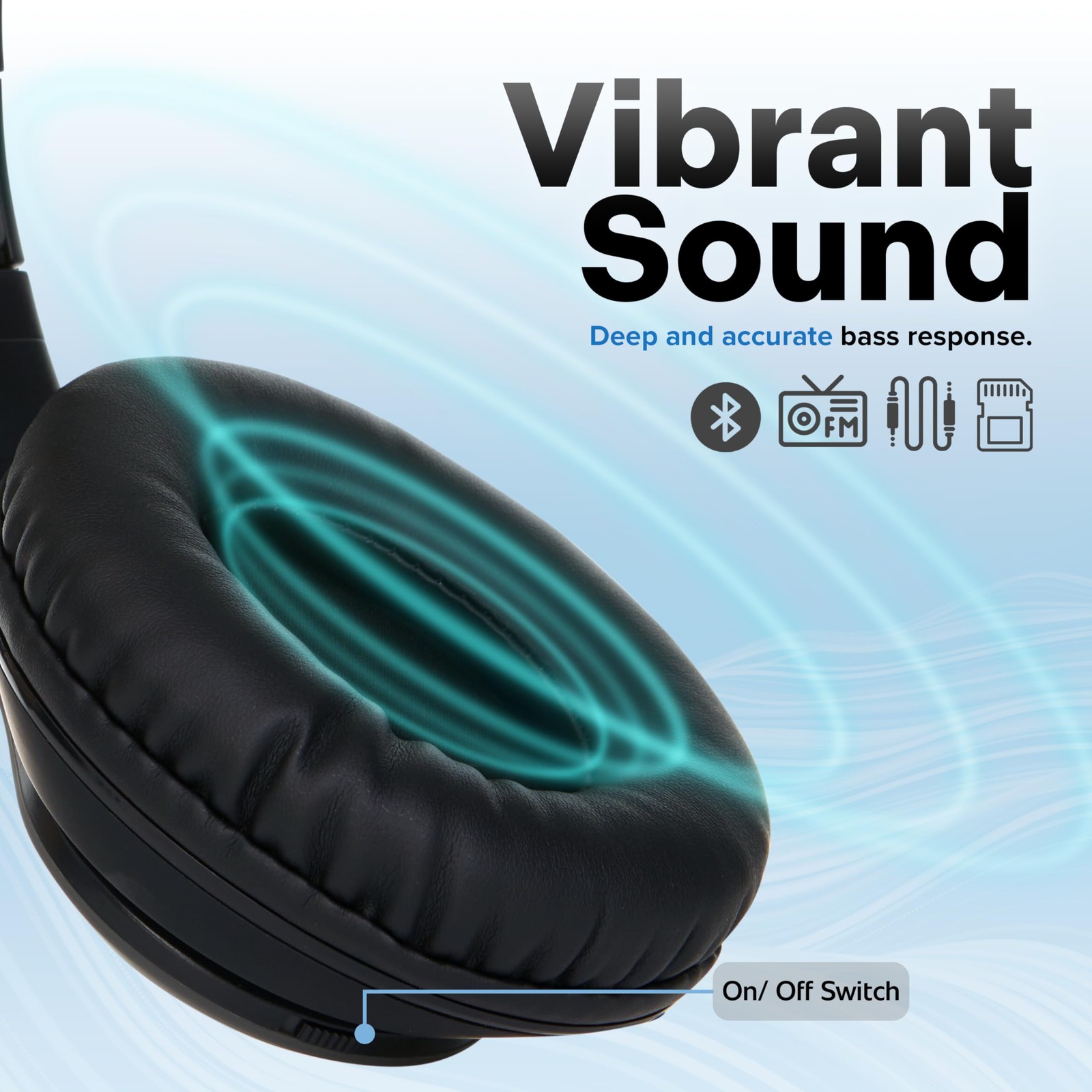 Bluetooth Headphones Wireless Over Ear Foldable Headset FM SD Slot Adult Kids