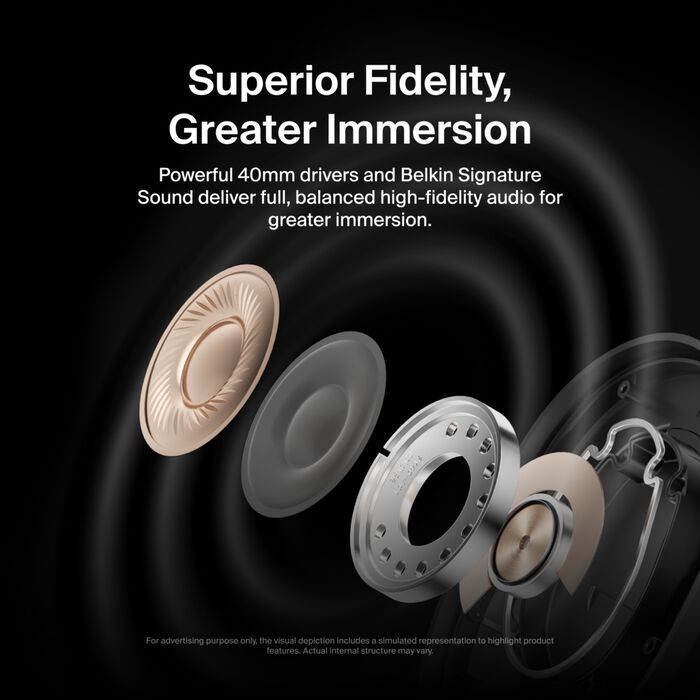 SoundForm Isolate Noise Cancelling Over-Ear Headphones – Black