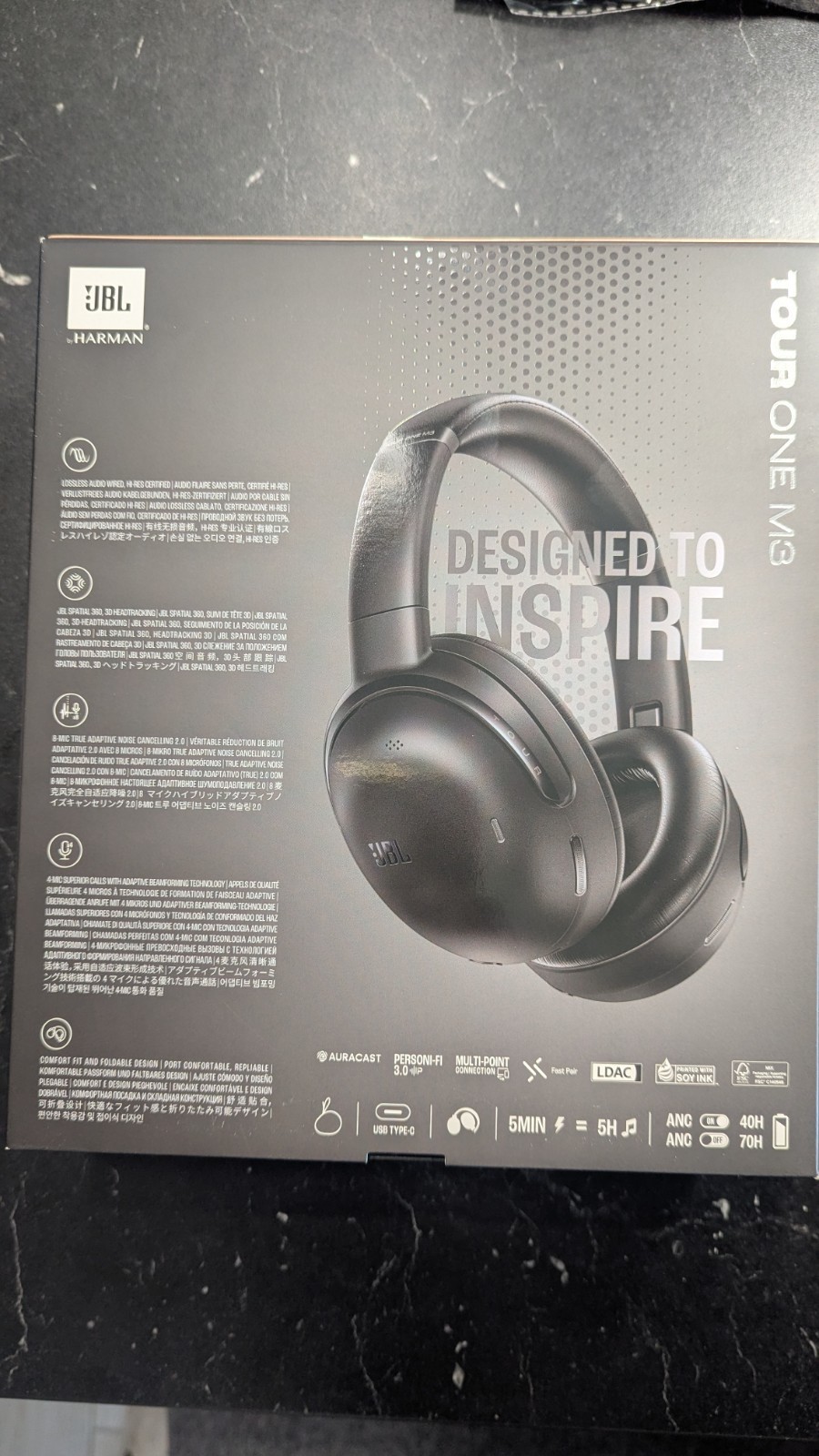 JBL Tour One M3 ANC Bluetooth Over-Ear Headphones Black
