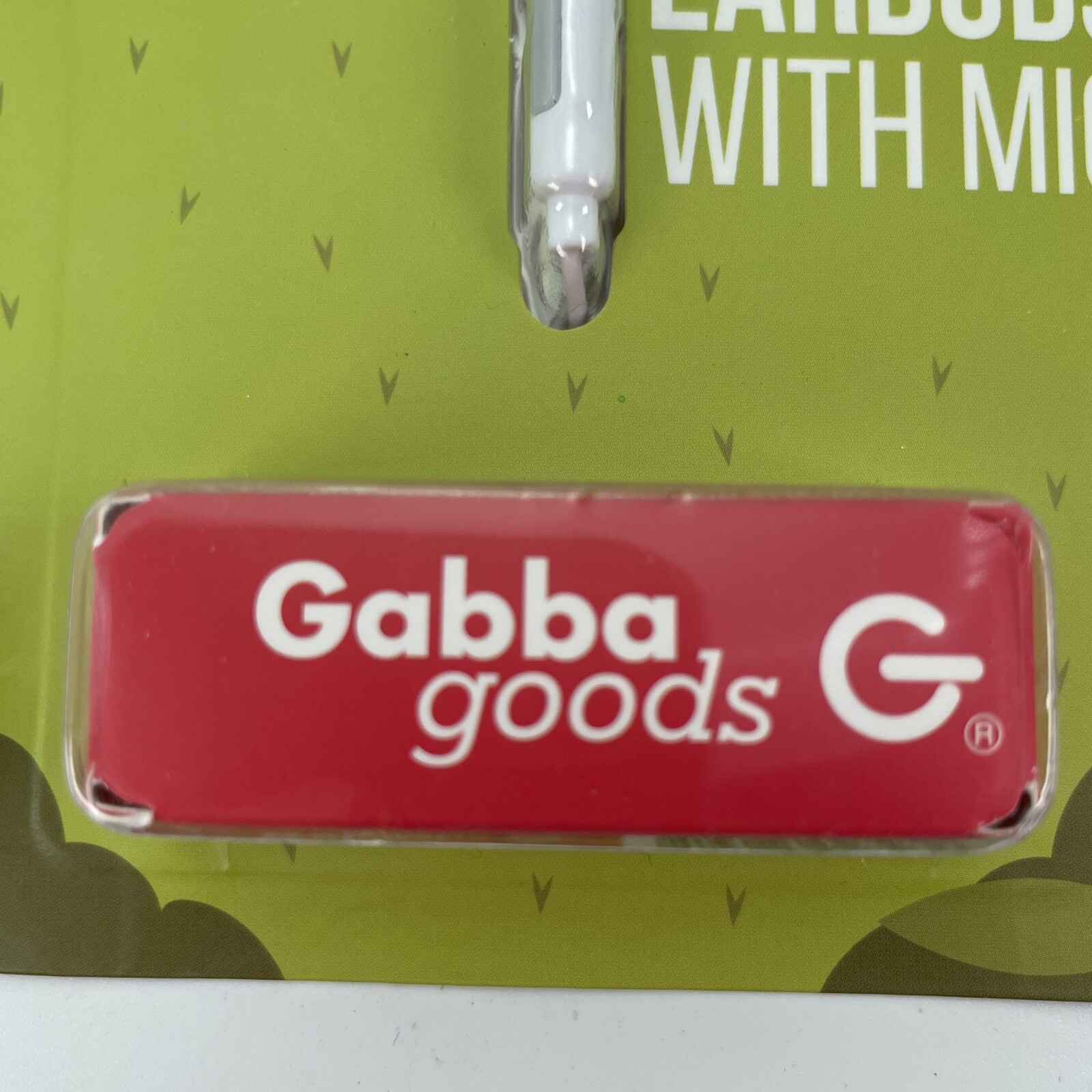 Gabba Goods Pug Dog Earbuds Headphones with Mic, White Cable NEW Sealed