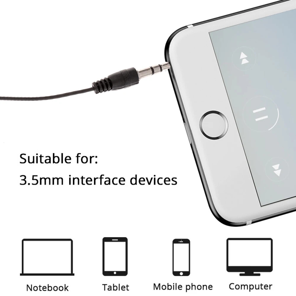 3.5mm Wired Headphones Earbuds Single In-Ear Stereo Headset No Microphone