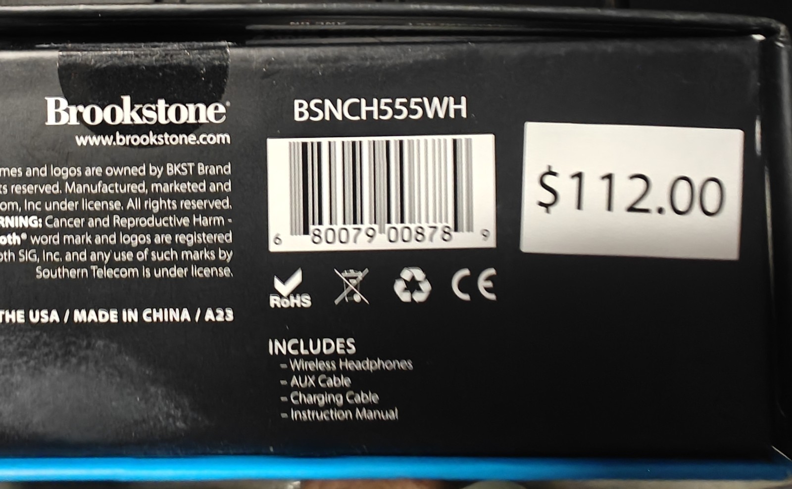 Brookstone White PROANC Over-Ear Headphones with Modern Comfort