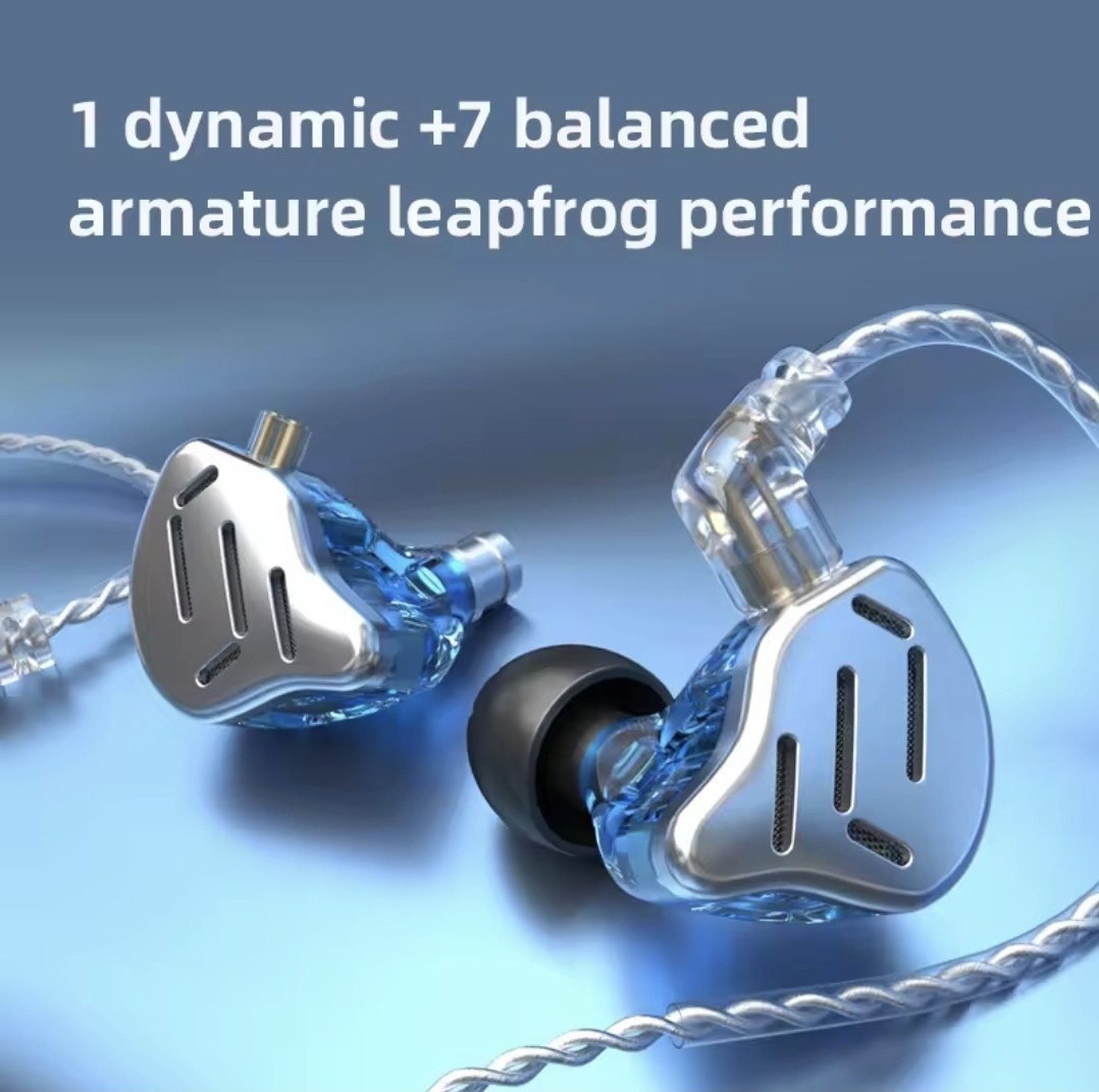 KZ ZAX Pro In Ear Earphones 1DD 7BA HIFI Bass Monitor Headset | Black With MIC