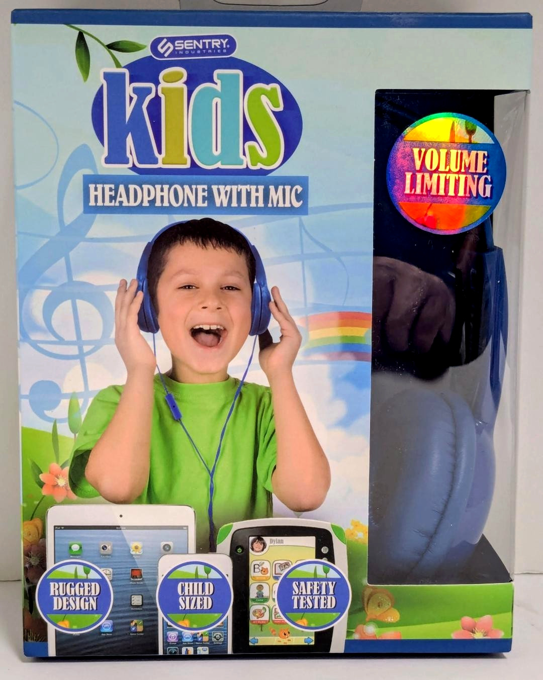 Sentry Kids Child Safe Headphones with Mic with Volume Limiting Control – NEW