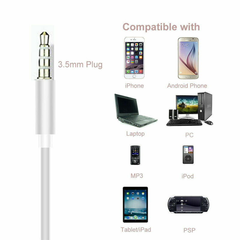 3.5mm In-Ear Earphone Headphone With Mic Stereo Headset For Cell Phone Laptops