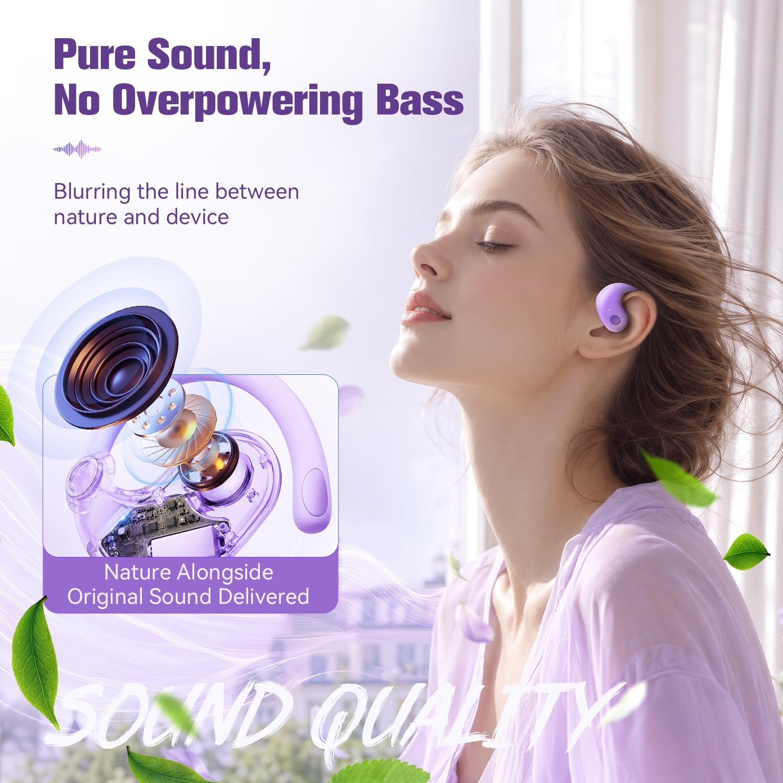 Over The Ear Earbuds Open Ear Buds Headphones Over Ear Air Bone Conduction Ea…