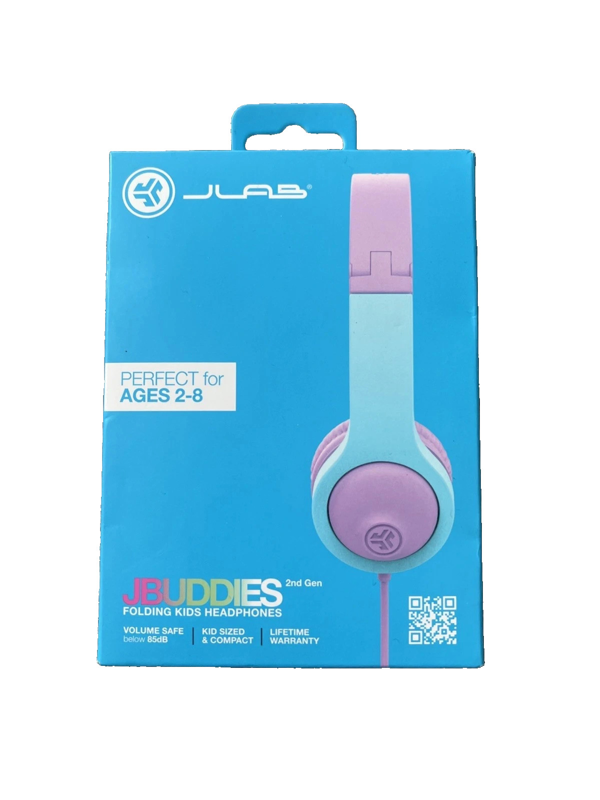 JLab JBuddies Folding Gen 2 Kids Wired Headphones – Purple/Teal NEW OPEN !!!