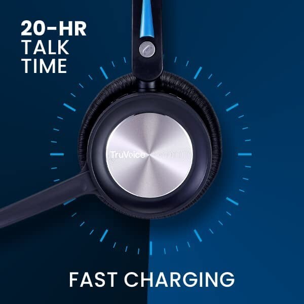 TruVoice BT60 Wireless Bluetooth Headset Multi Connect With Noise Canceling Mic