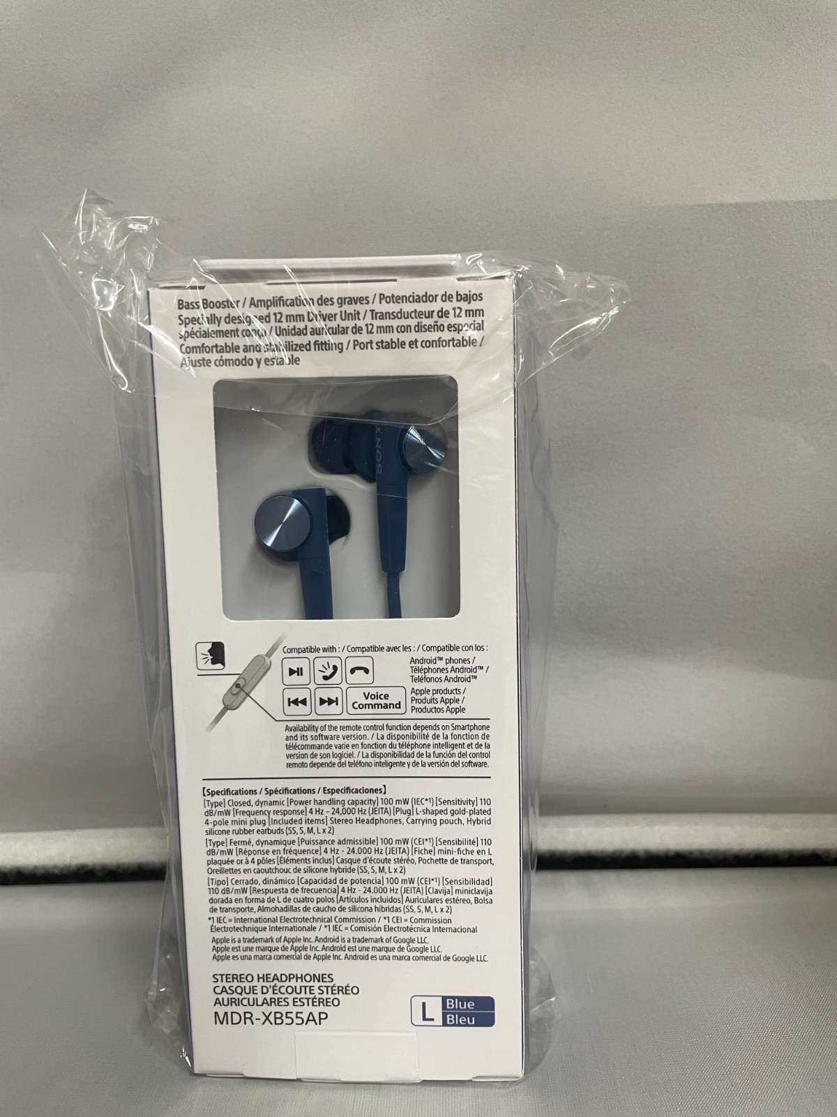 Sony Earphone Extra Bass Model MDR-XB55AP/L BLUE BRAND NEW MDRXB55AP