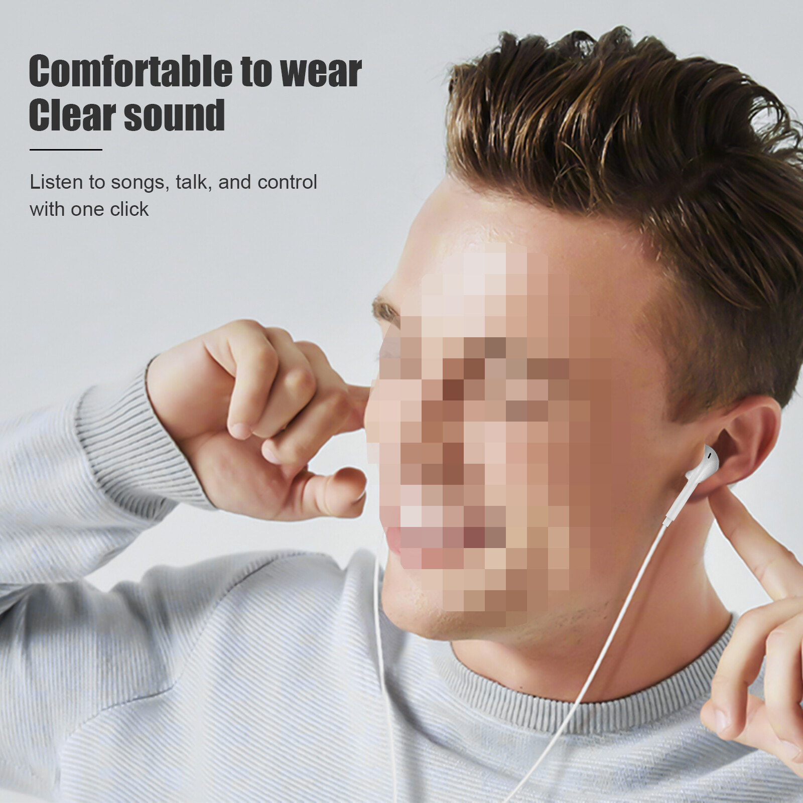 Universal 3.5mm/Type-c Wired Headphones In-ear/Flat Head W/mic For Samsung NEW
