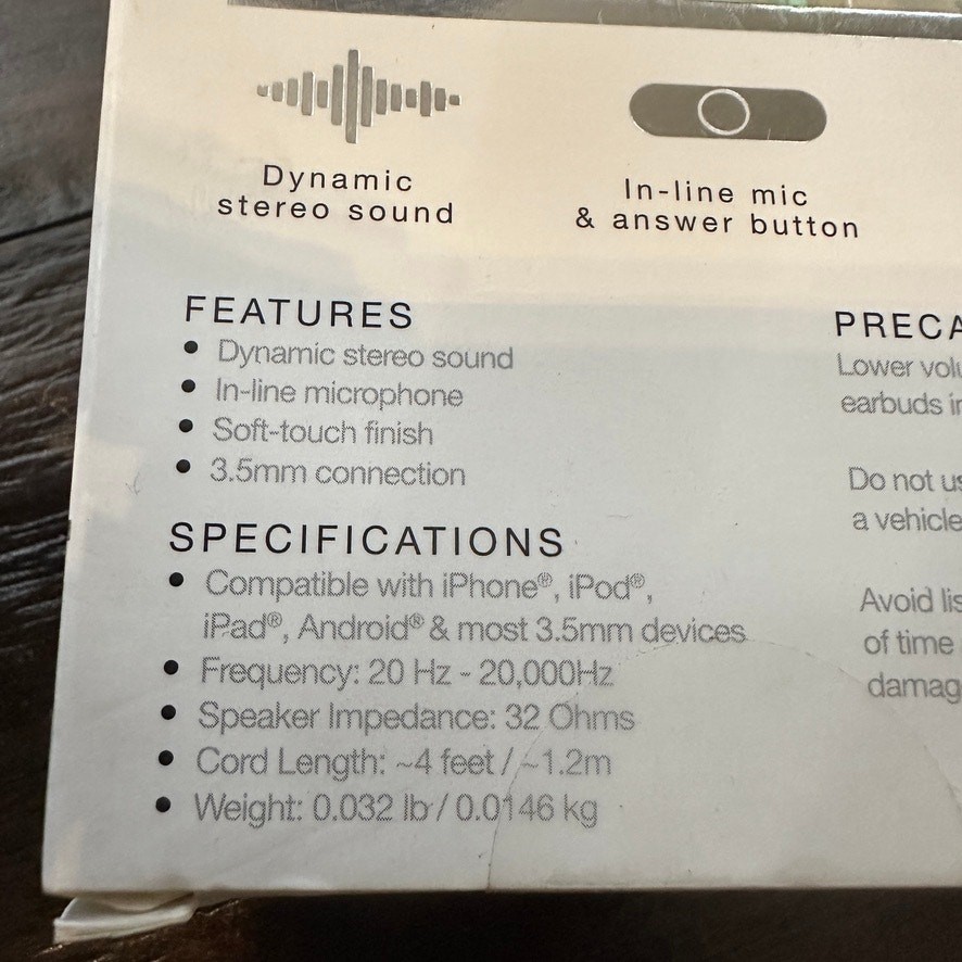 Live Love Music Luxe Earbuds Mint Green In-Line Mic Soft Touch Finish 3.5mm
