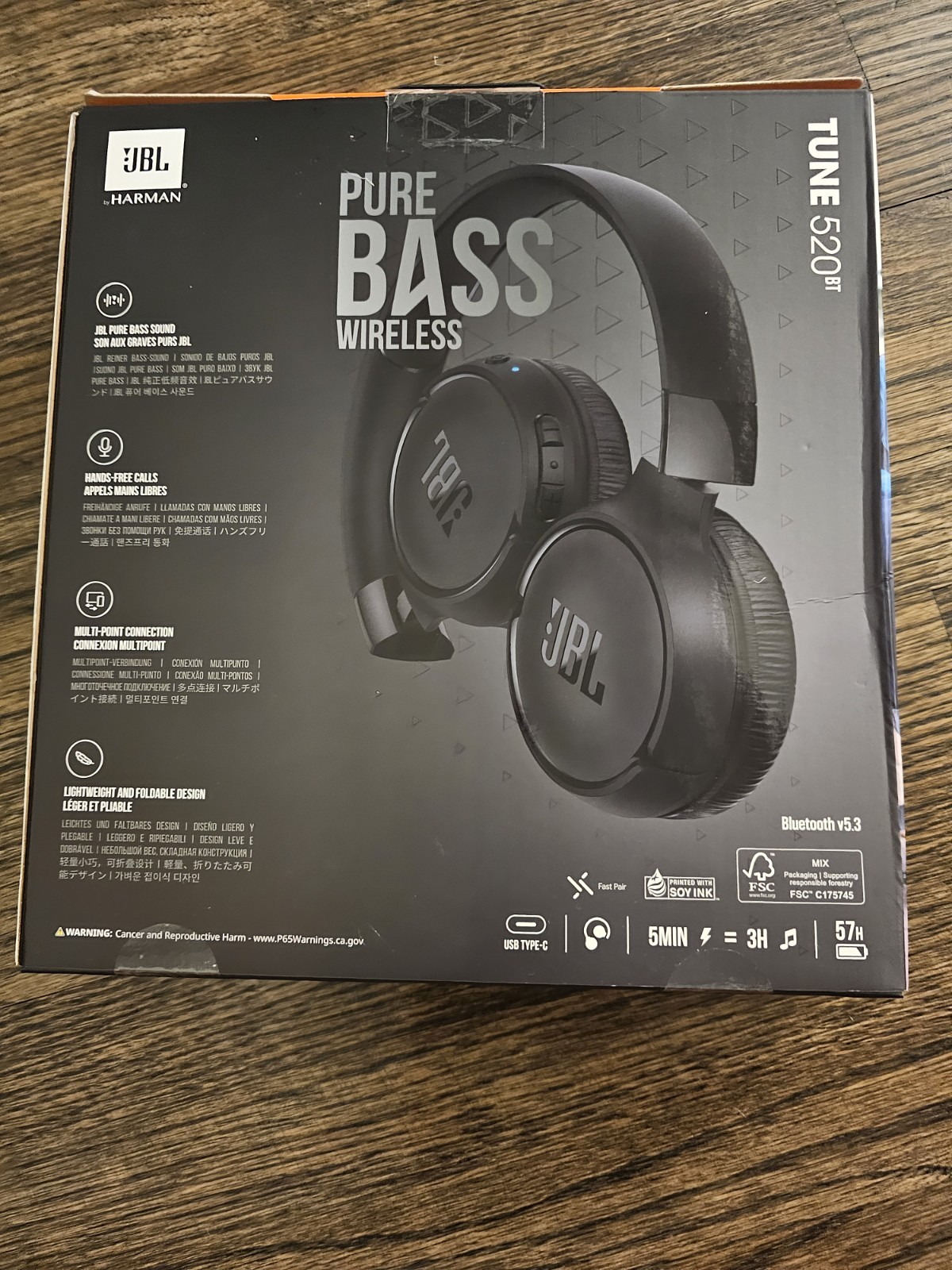 JBL by Harman Tune 520BT Wireless Headphones Black