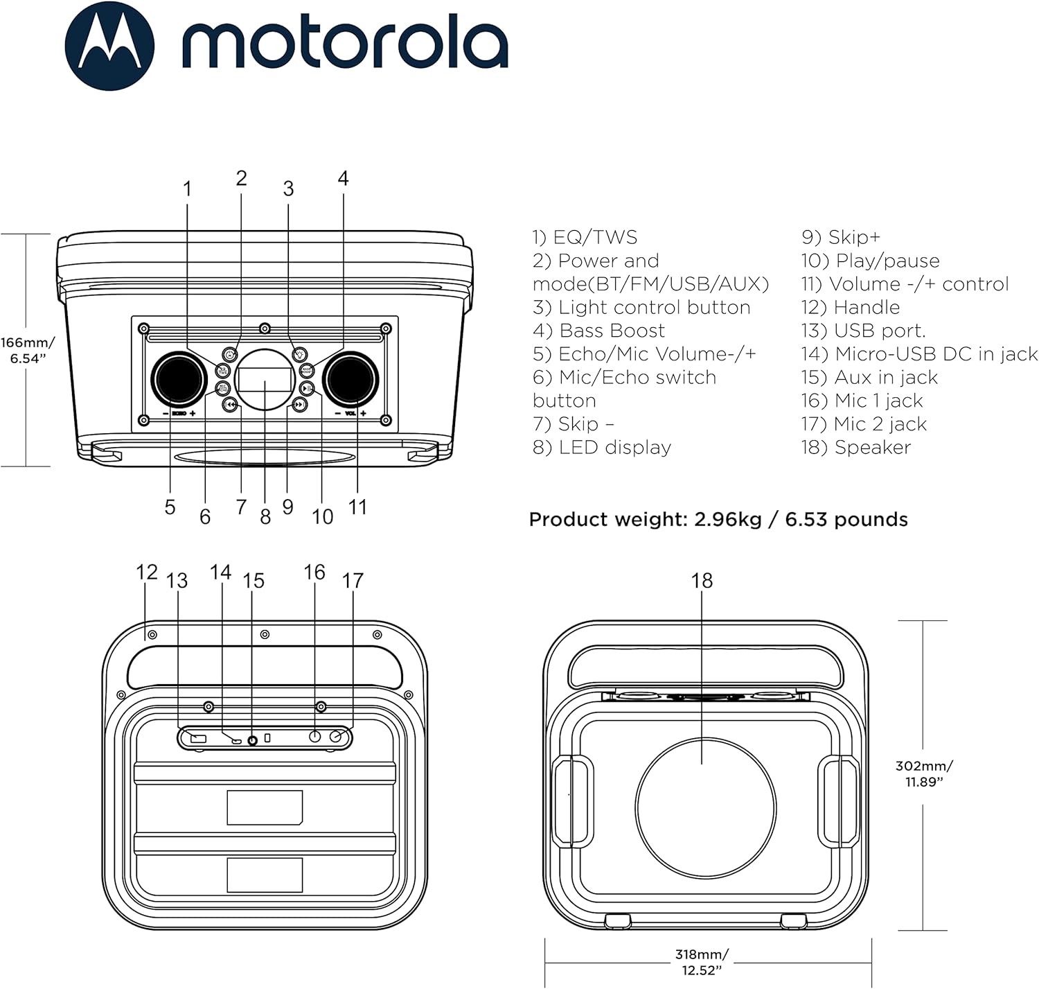 Motorola ROKR 810 Wireless Bluetooth Portable Speaker W/ Built-in Subwoofer NIB