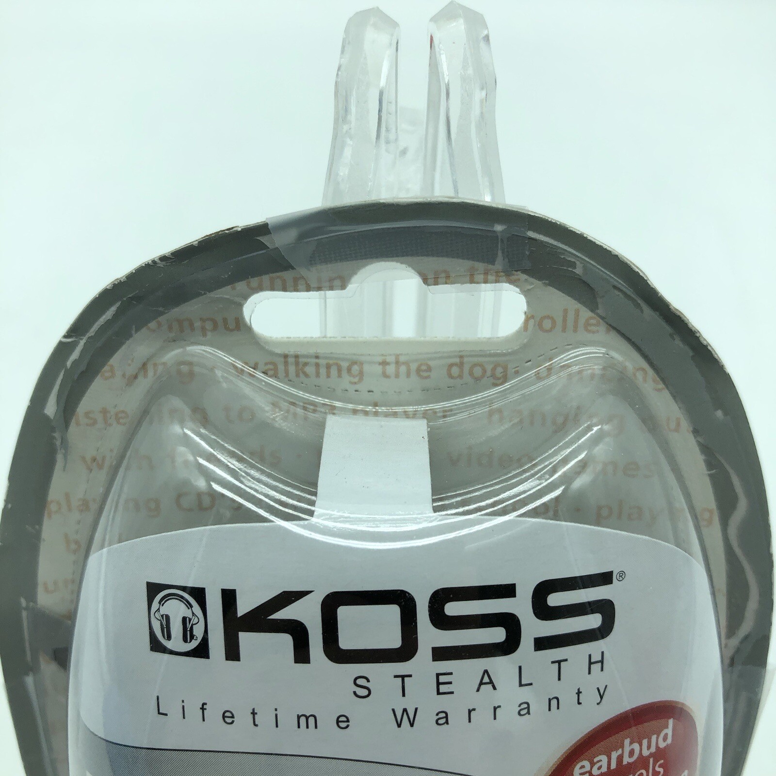 Koss Stealth Earbuds Headphones 3.5mm Travel In Ear CH-6855 Stereophones 4′ Cord