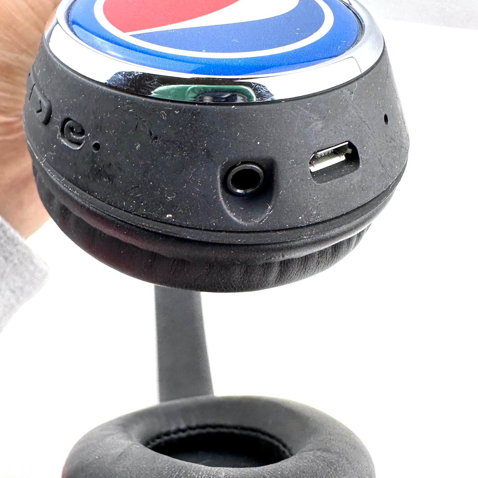 Pepsi Logo Original Audio Headphones 1.5mm Jack – Removable Cord 6′ – Rare