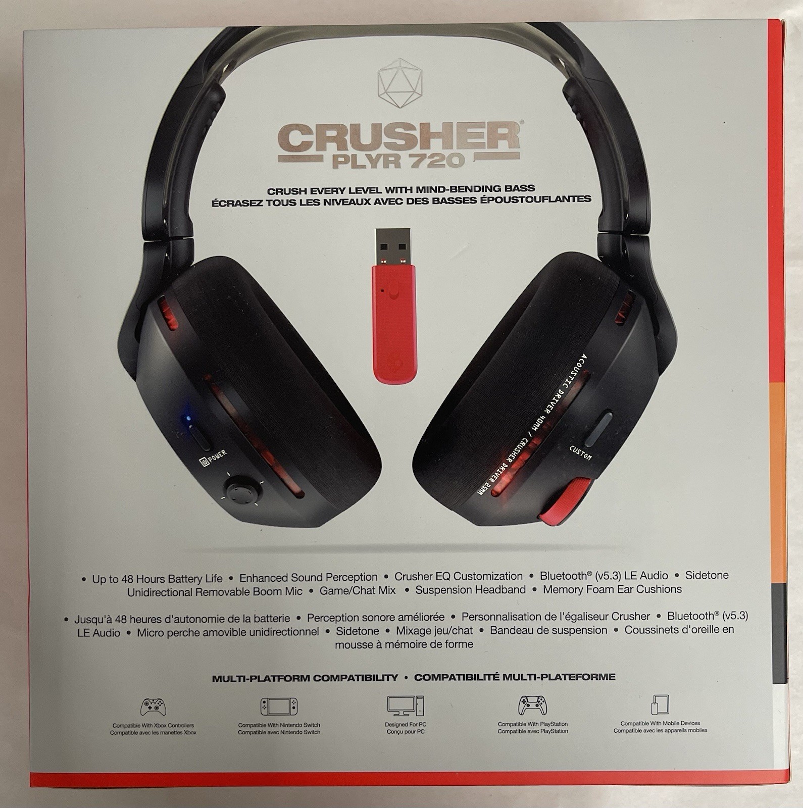 Skullcandy Crusher PLYR 720 Wireless Gaming Headset W/ THX Audio S6PCW .A2