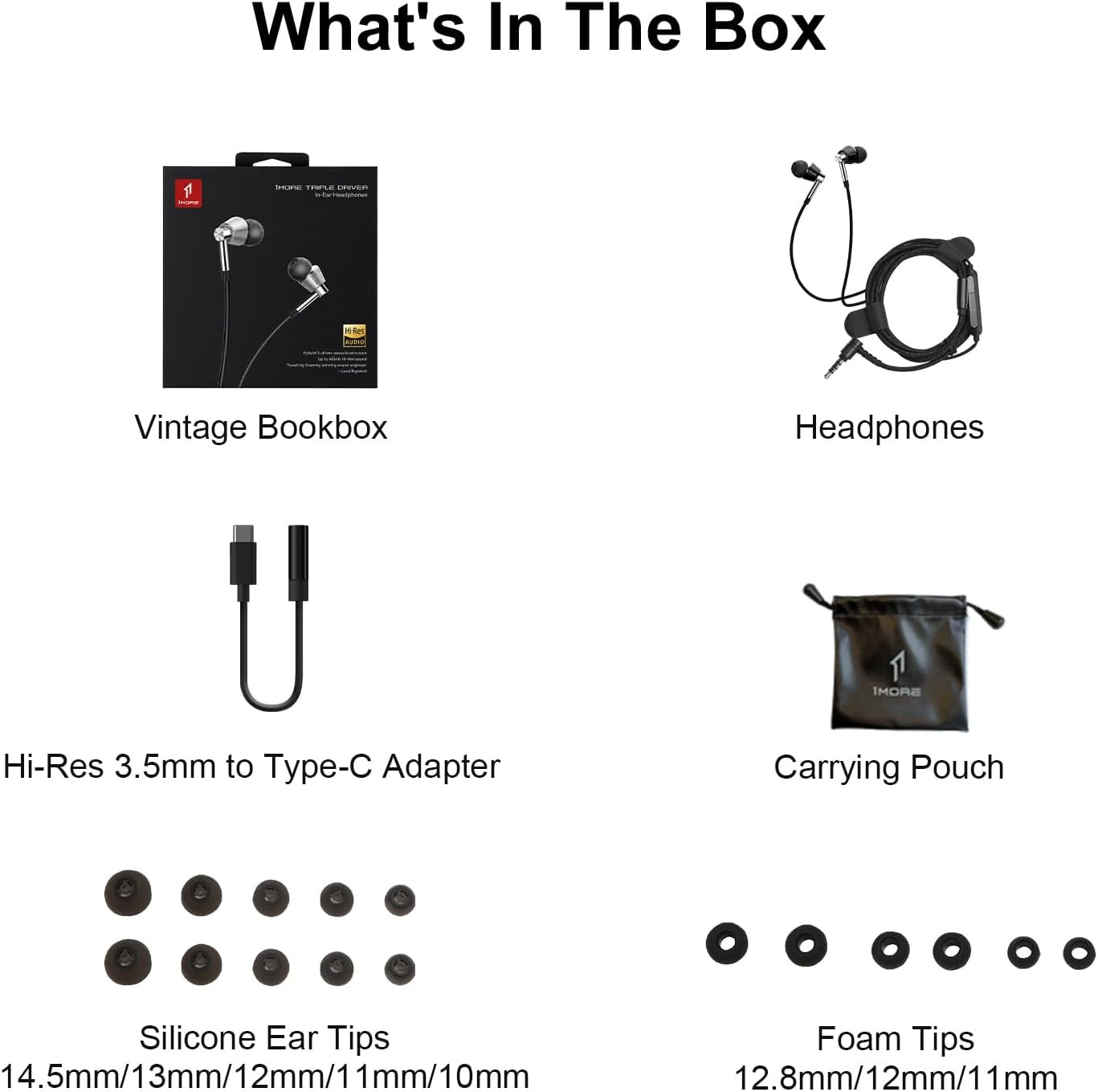 Triple Driver In-Ear Earphones Hi-Res Headphones with High Resolution, Bass Driv