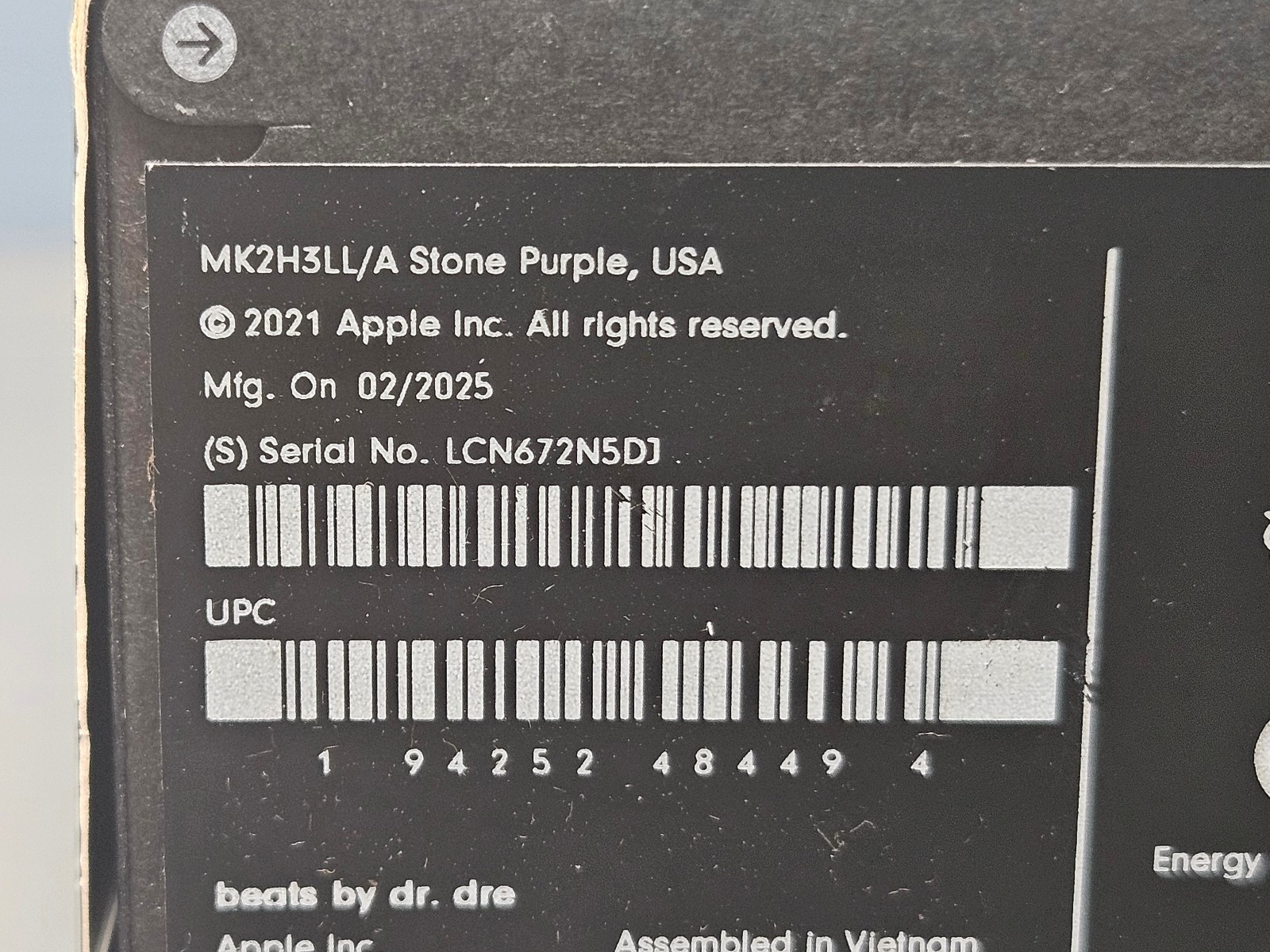 Beats By Dr. Dre Beats Fit Pro ANC Bluetooth Earbuds Stone Purple New & Sealed