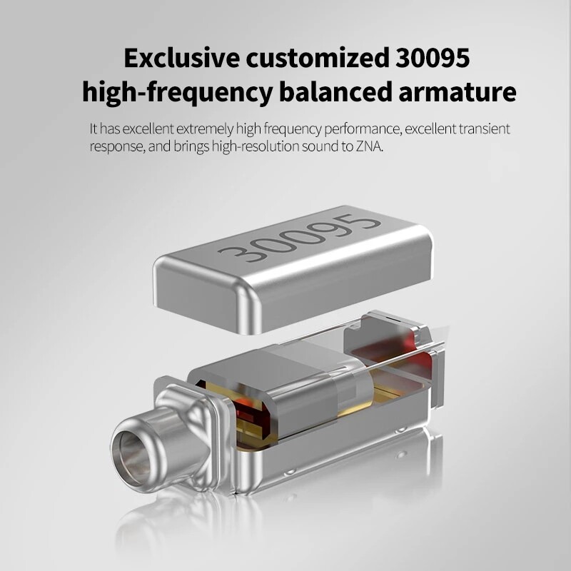 KZ ZNA 12 MM Dual-magnetic & Cavity Dynamic Unit & 30095 Customized BA Hybrid