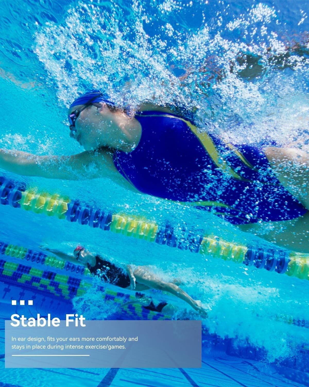 Waterproof Swim Headphones Bluetooth 5.4 MP3 8GB Earbuds Long Battery