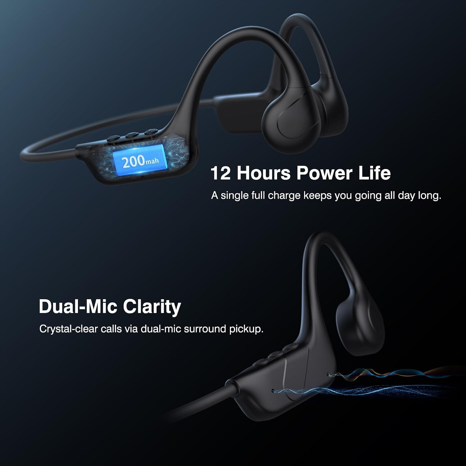 Bone Conduction Headphones IPX8 Waterproof Swimming Headphones for Gym | Bluetoo