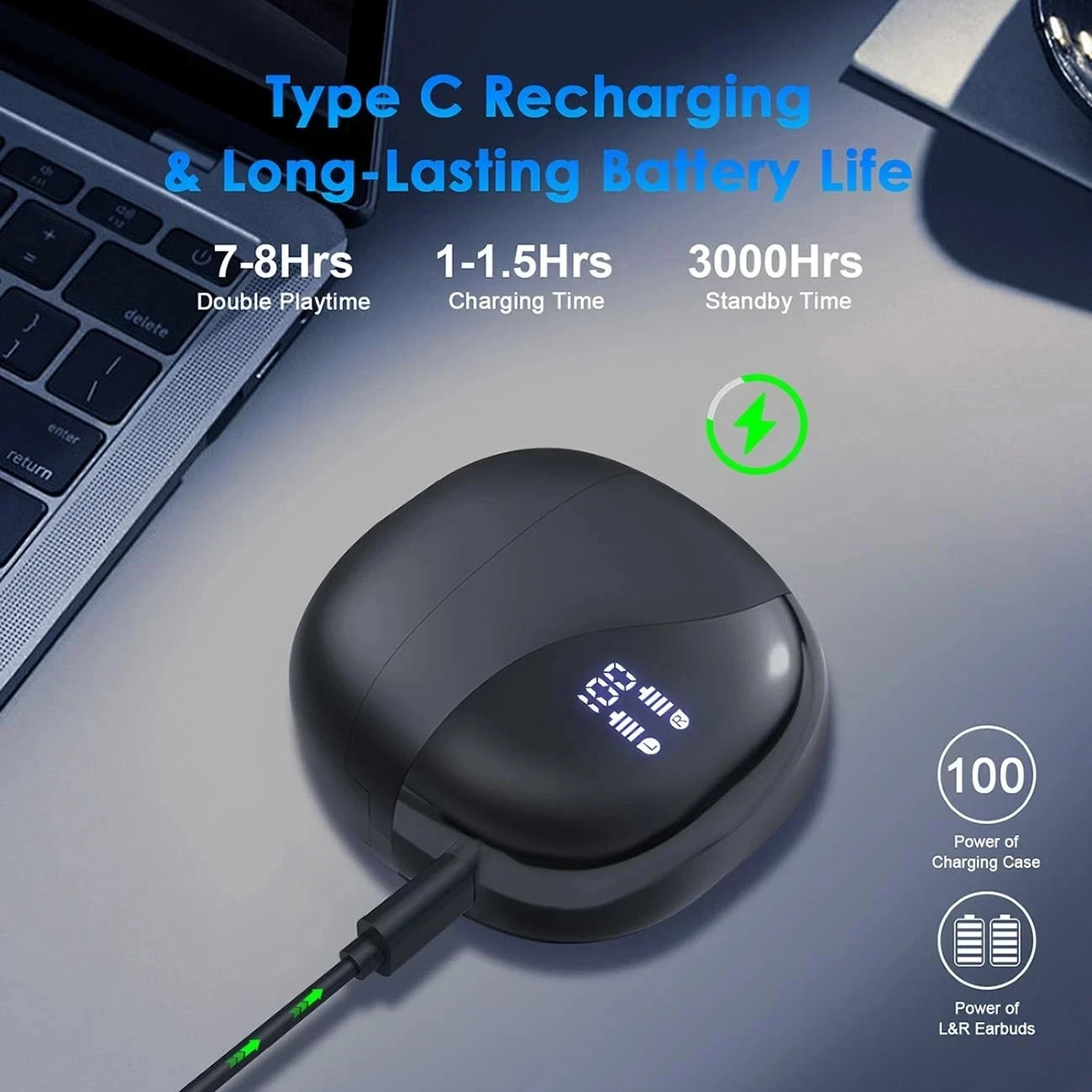 AI Translation Earbuds Real Time 164 Languages 90H Playtime Translator Ear Buds
